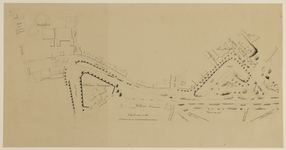 216145 Plattegrond van het Wolvenburg en het Lucasbolwerk met tussengelegen stadswal met gracht en aangrenzende straten ...